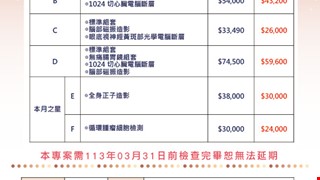 113年1-3月龍躍千金健檢專案