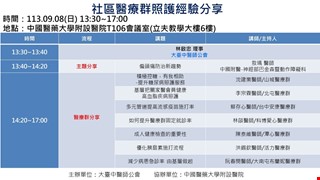 113年社區醫療群經驗分享-第三場